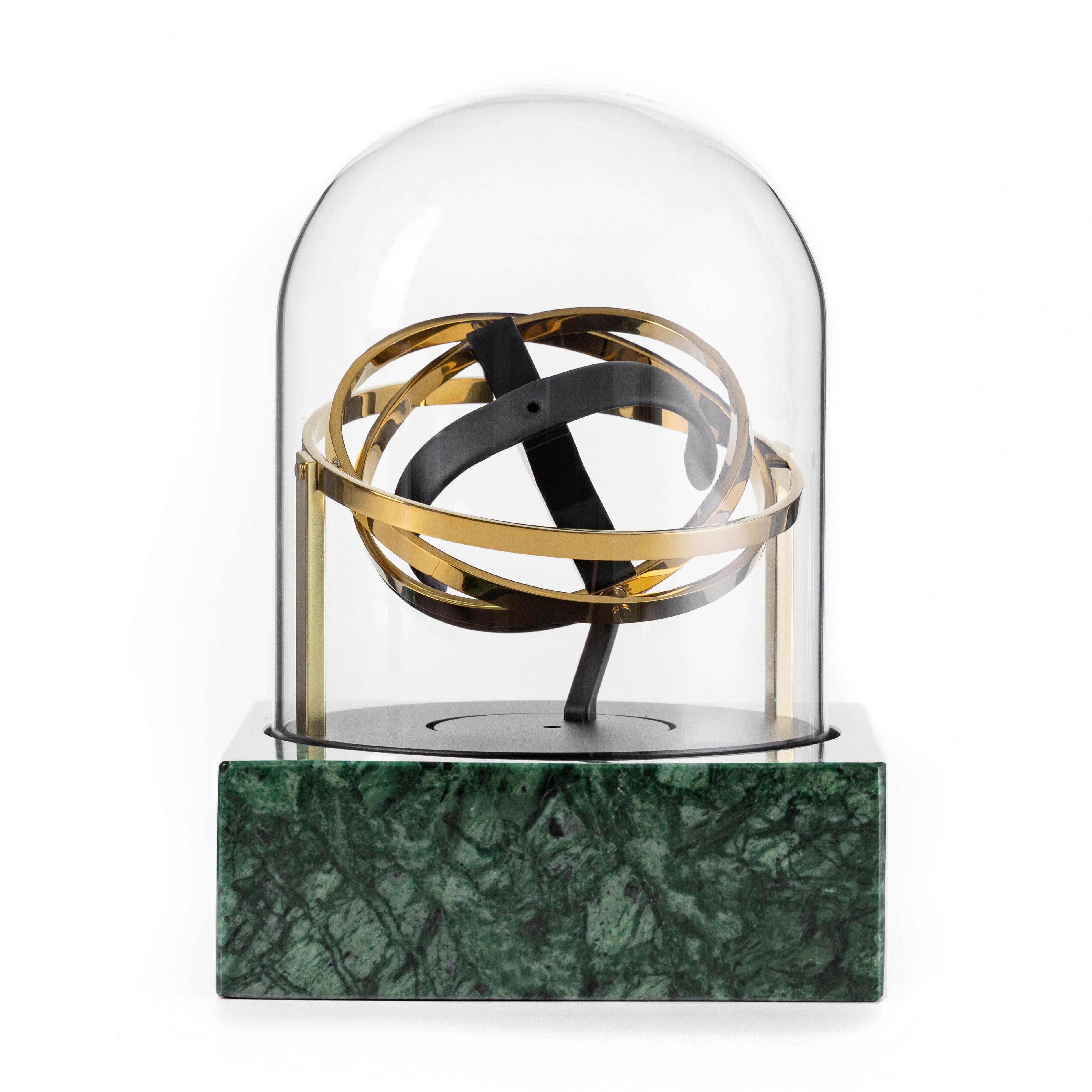 Single Watch Winder - Astronomia X1 Silver - Green Marble Edition