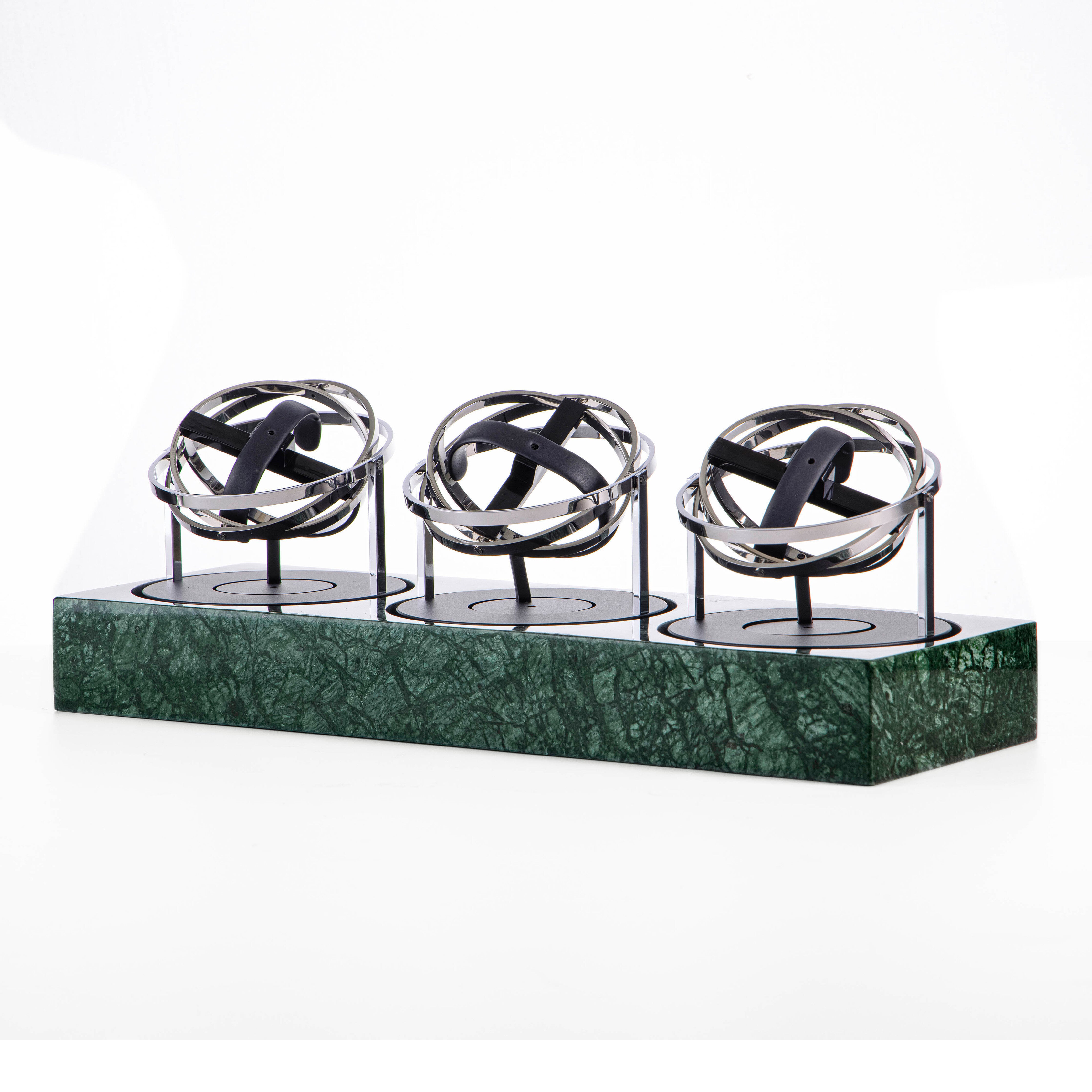 Triple Watch Winder - Astronomia X1 Gold - Green Marble Edition
