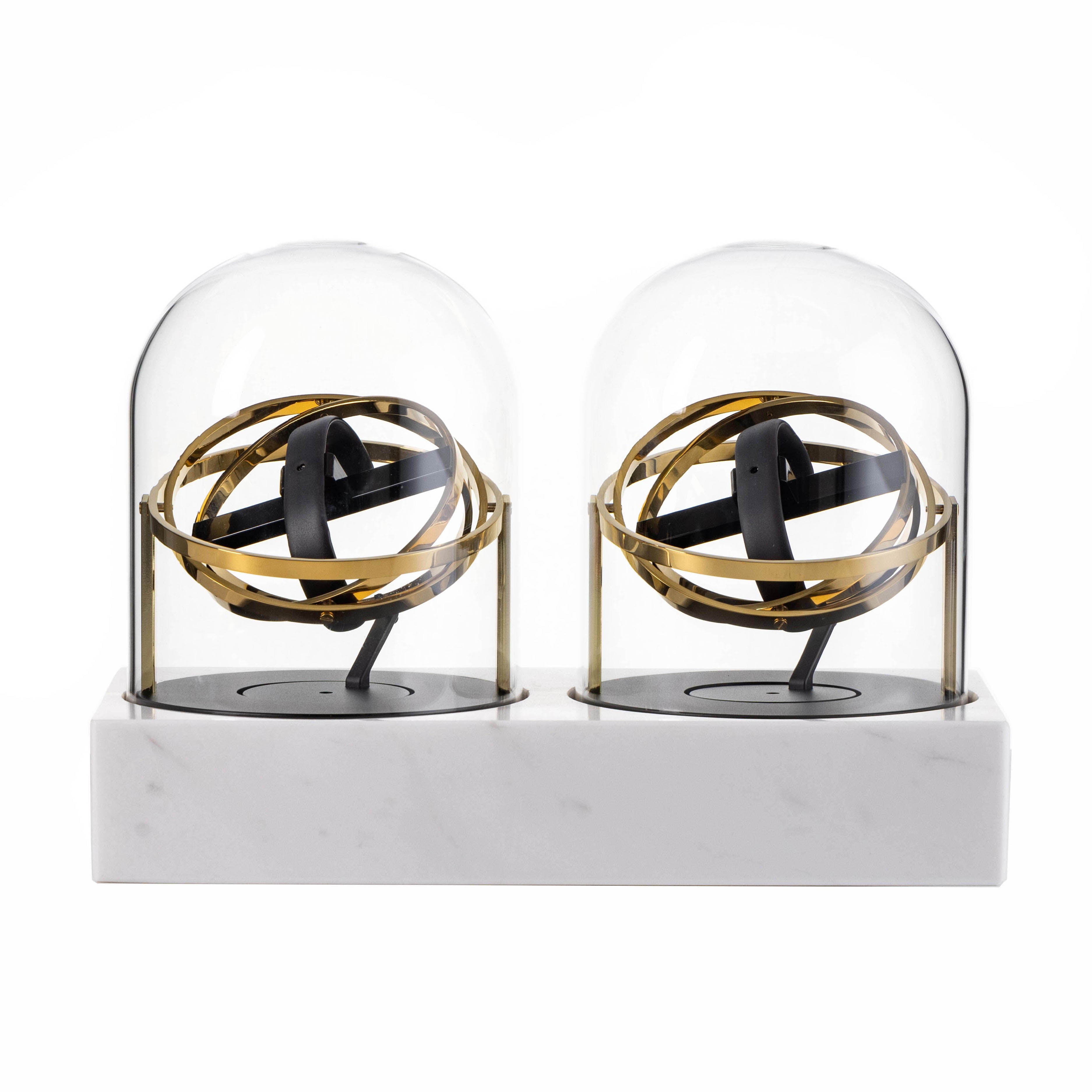 Double Watch Winder - Astronomia X1 Gold - White Marble Edition