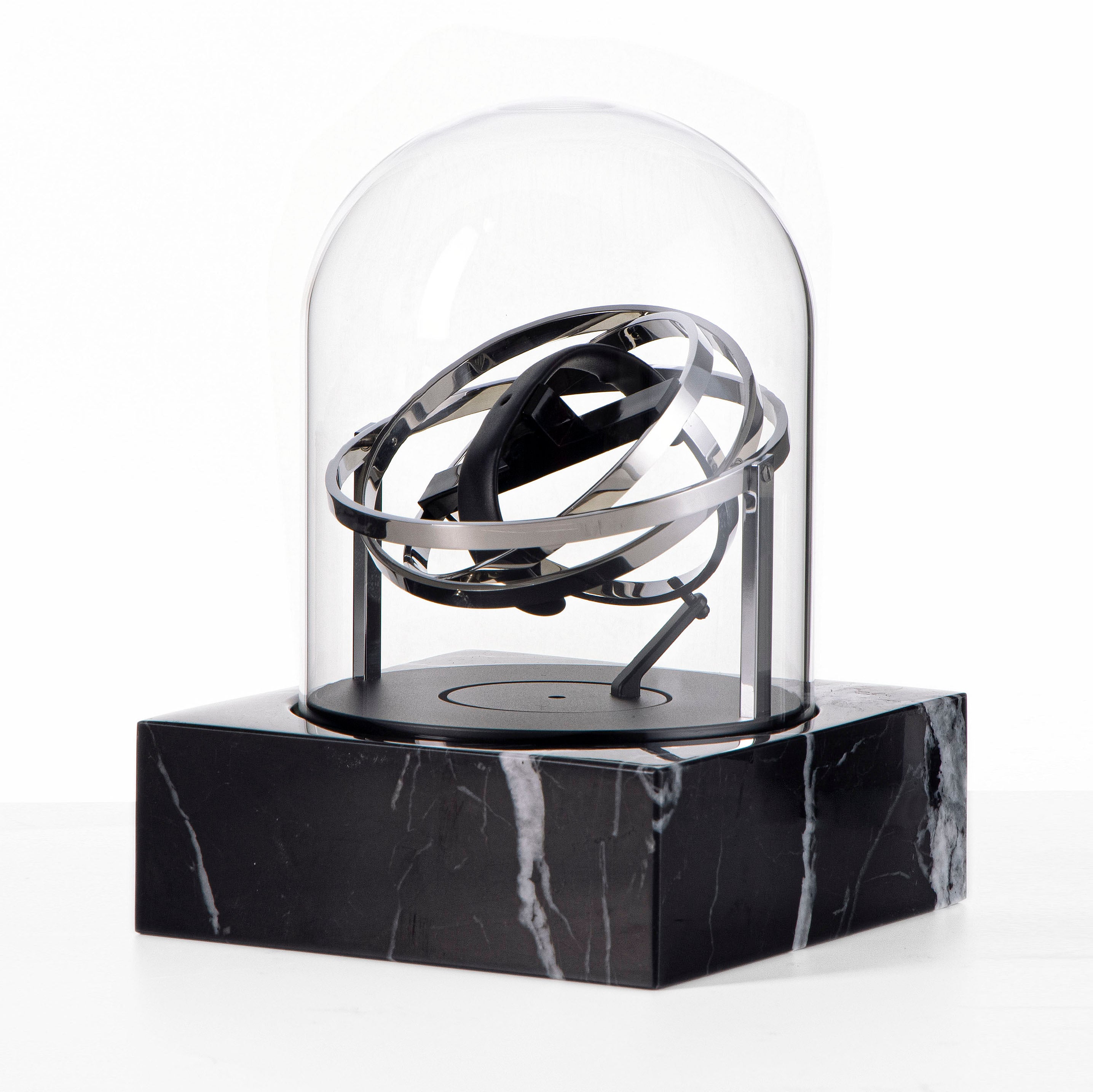 Single Watch Winder - Astronomia X1 Silver - Black Marble Edition