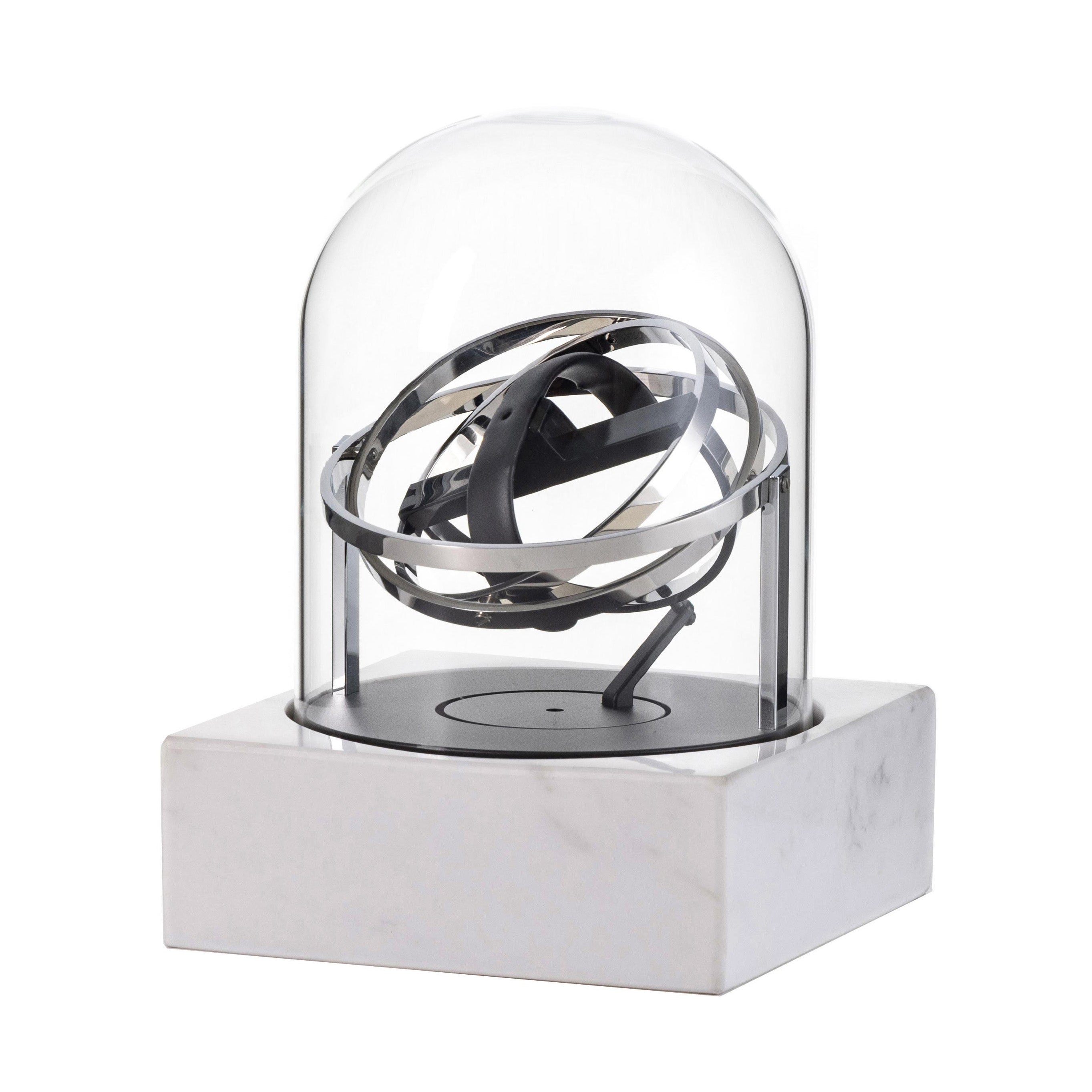 Single Watch Winder - Astronomia X1 Silver - White Marble Edition