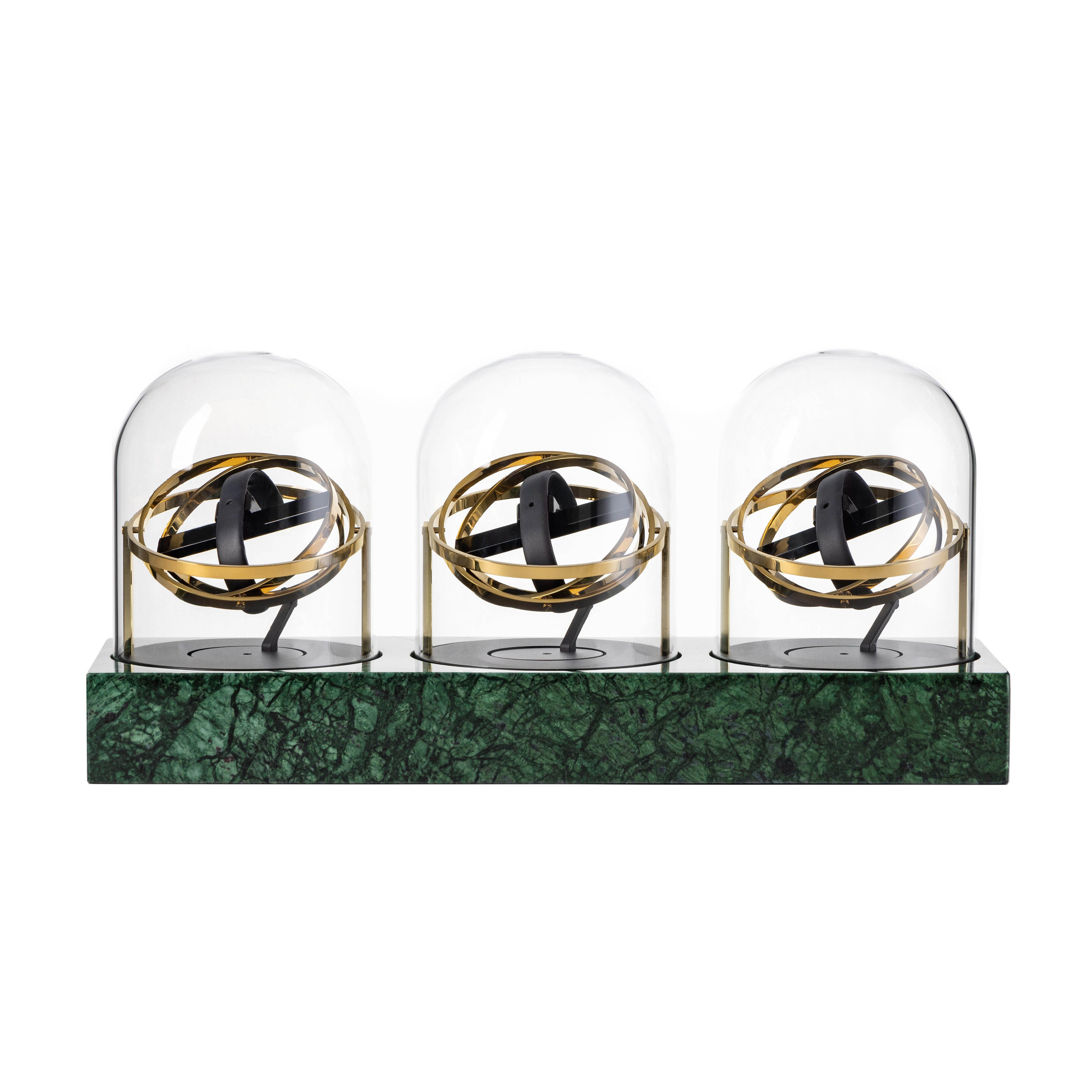 Triple Watch Winder - Astronomia X1 Gold - Green Marble Edition