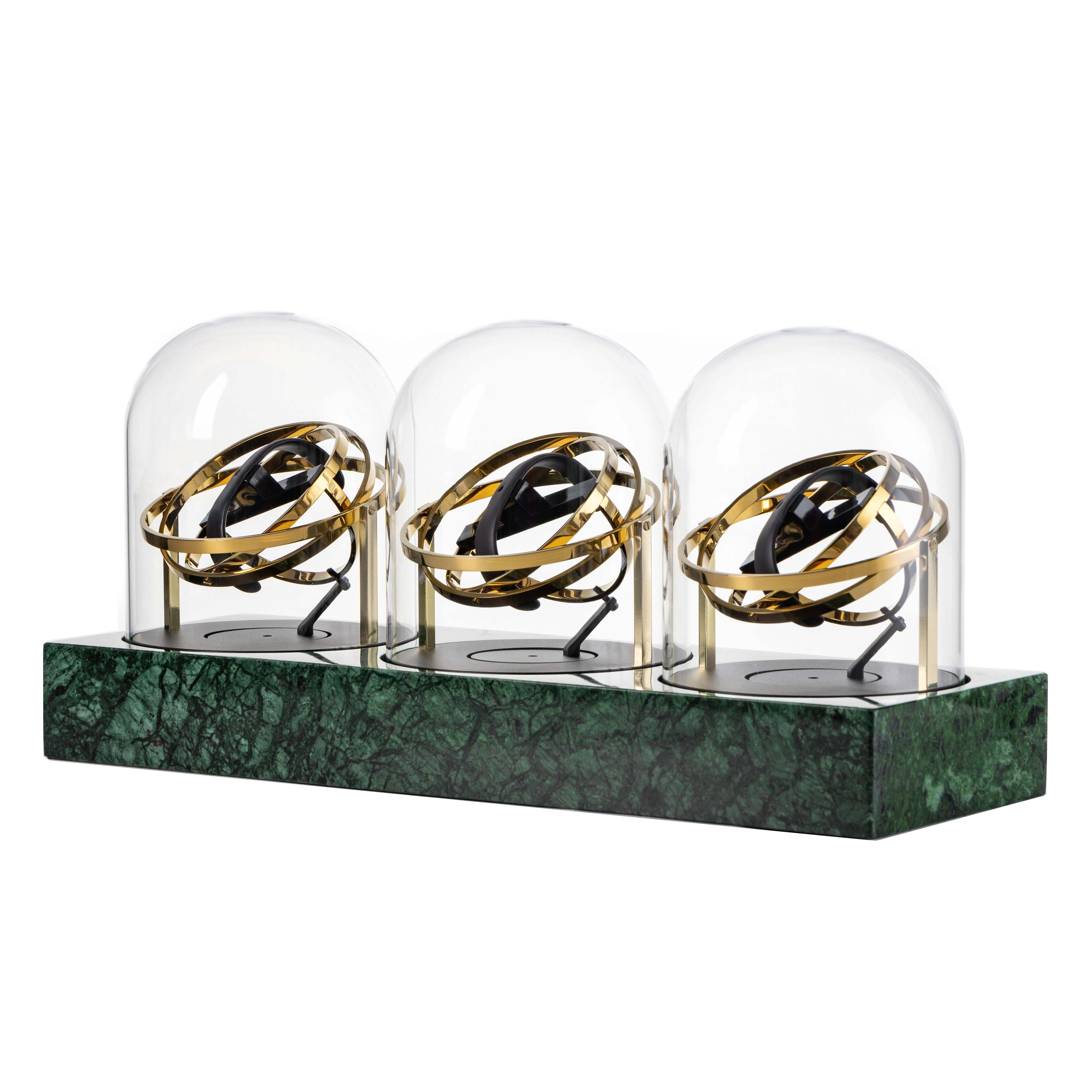 Triple Watch Winder - Astronomia X1 Gold - Green Marble Edition