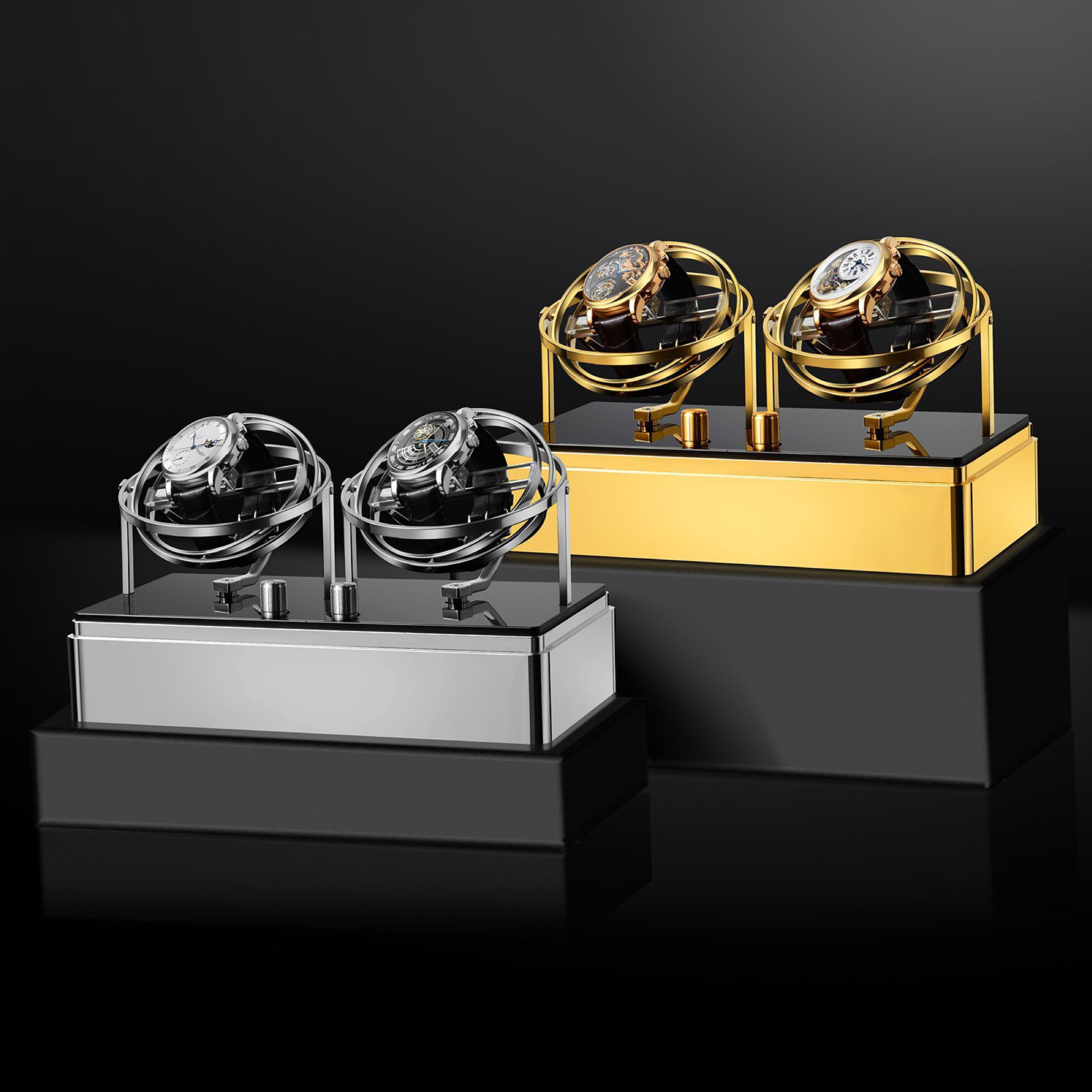 Watch Winder - Orbit Y2 Gold Edition - Gyro Automatic Watch Winder