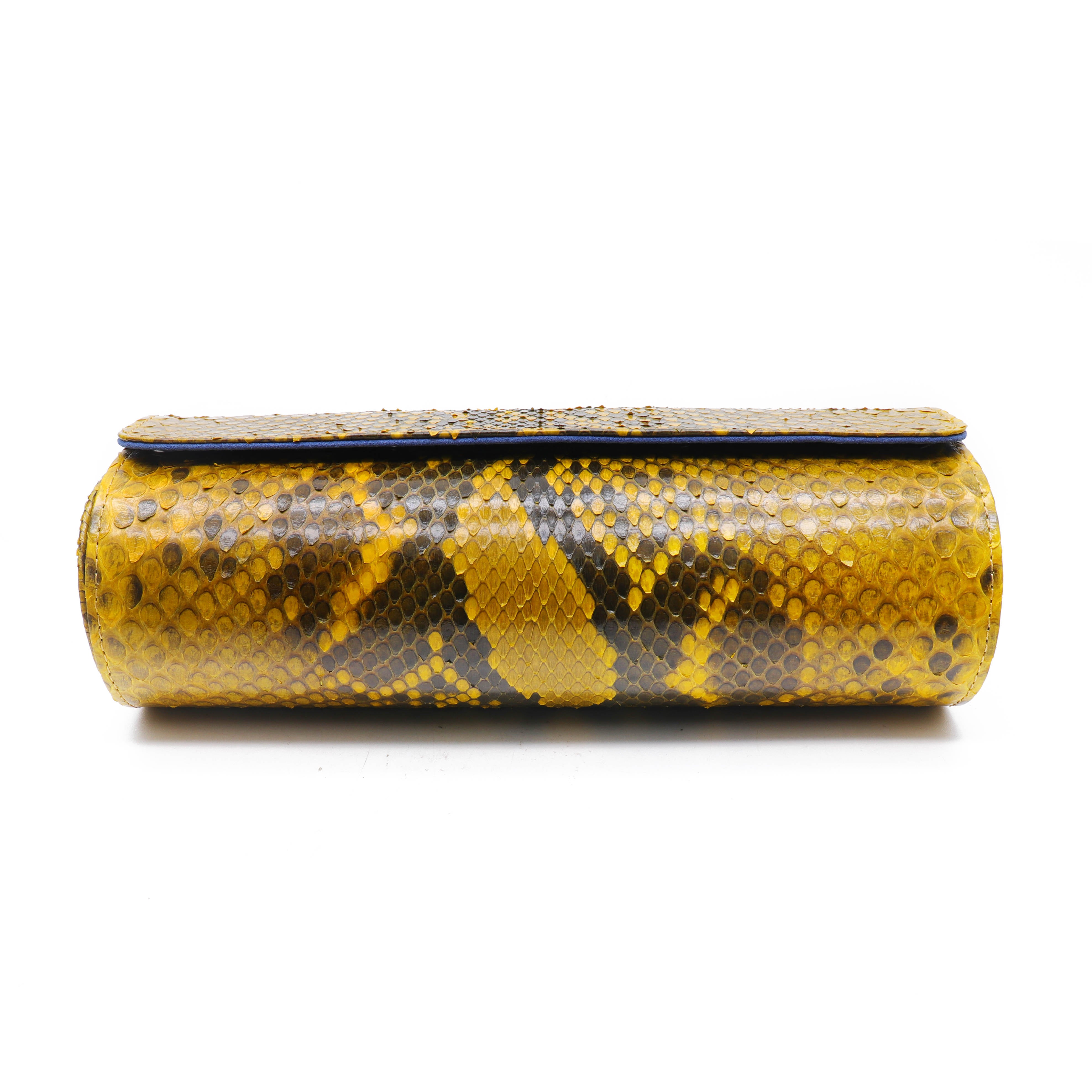 Watch Roll - Yellow Python Leather