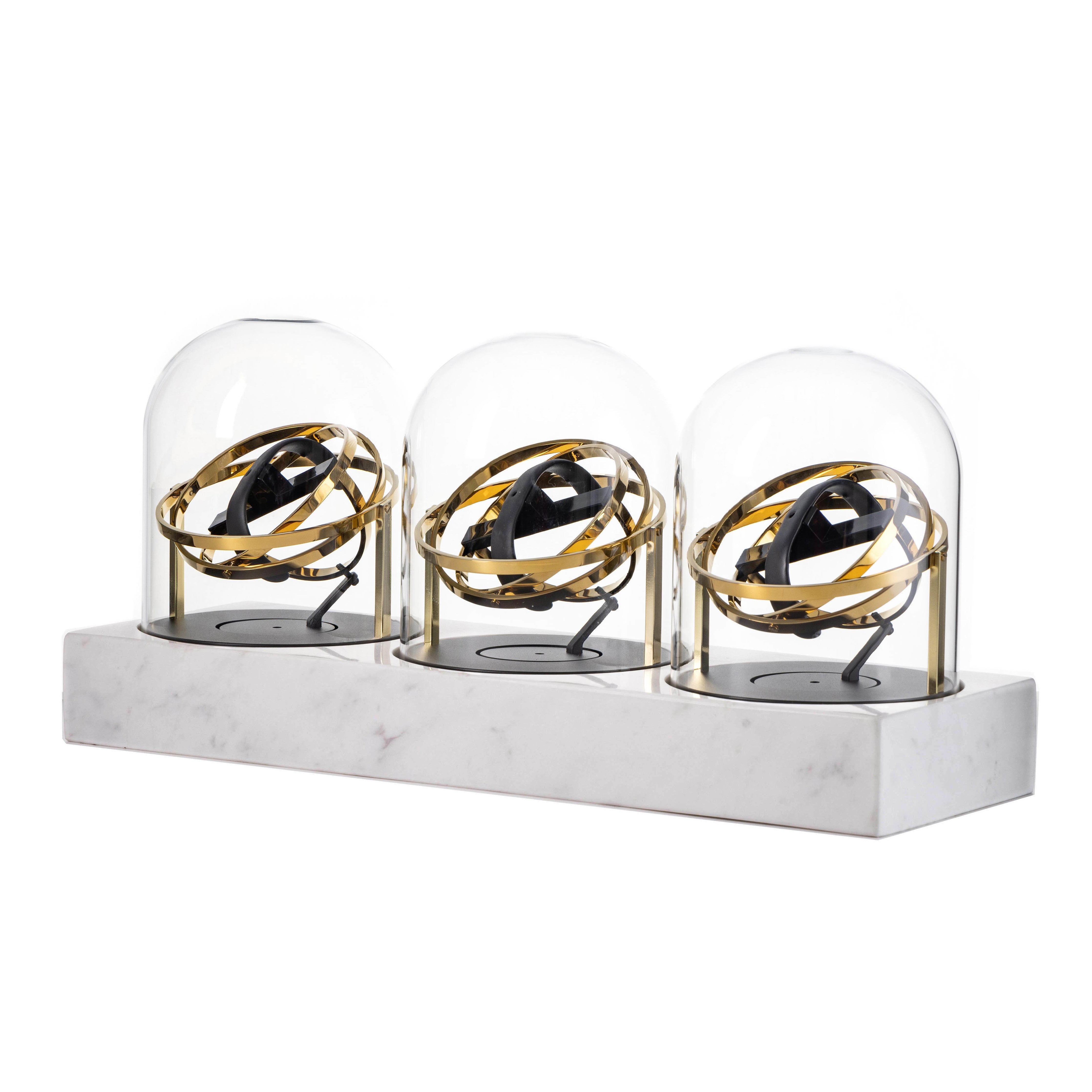 Triple Watch Winder - Astronomia X1 Silver - White Marble Edition