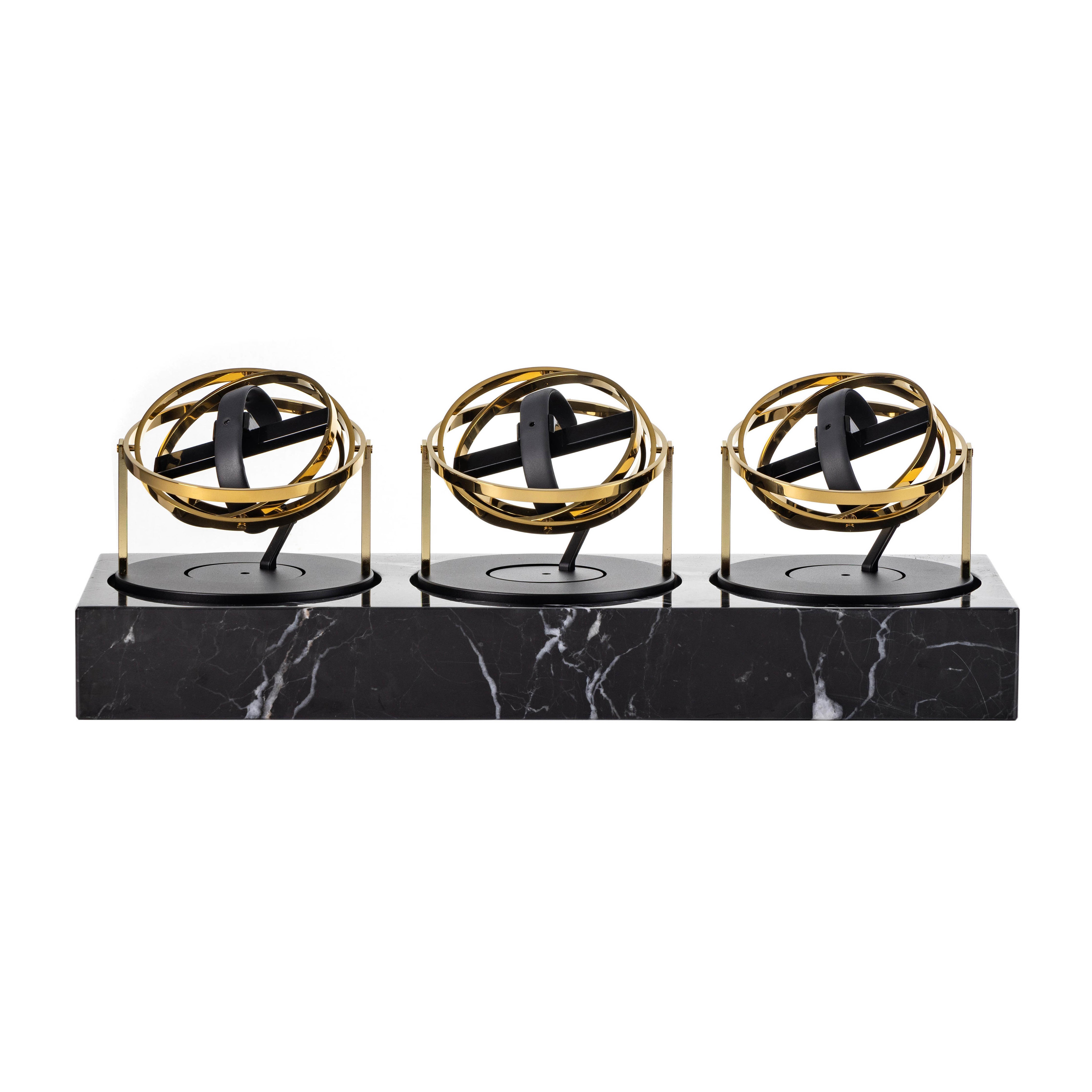 Triple Watch Winder - Astronomia X1 Silver - Black Marble Edition