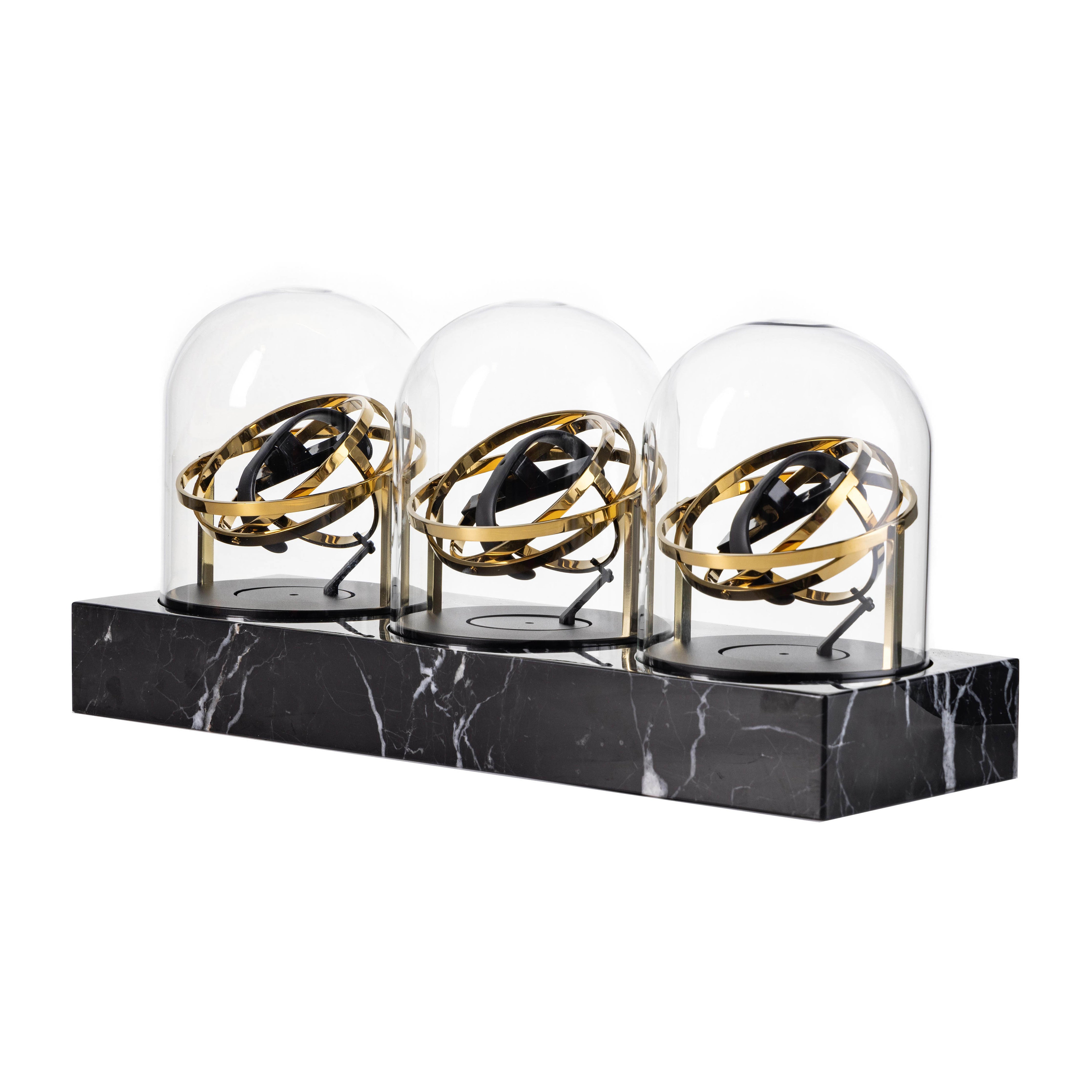 Triple Watch Winder - Astronomia X1 Silver - Black Marble Edition
