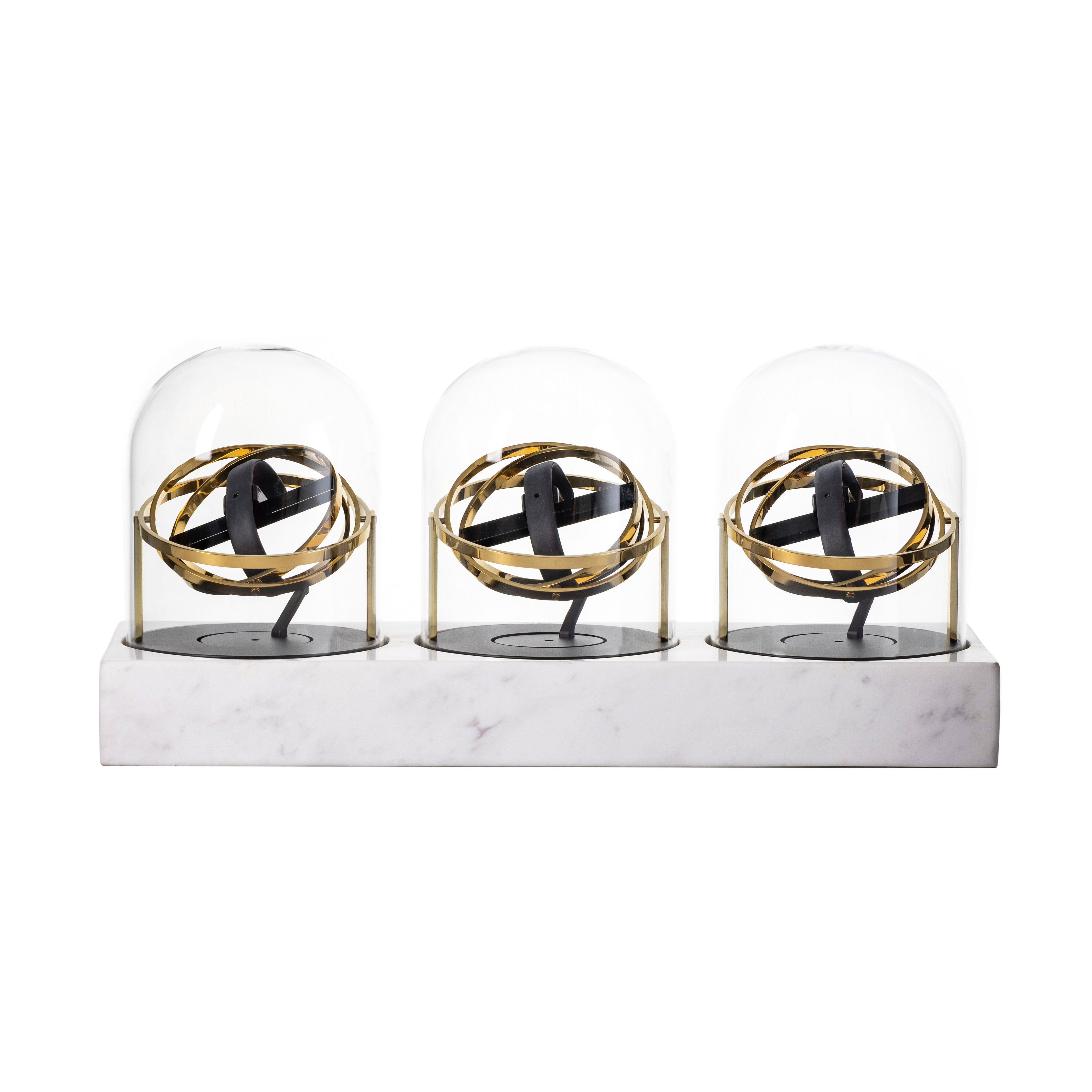 Triple Watch Winder - Astronomia X1 Silver - White Marble Edition