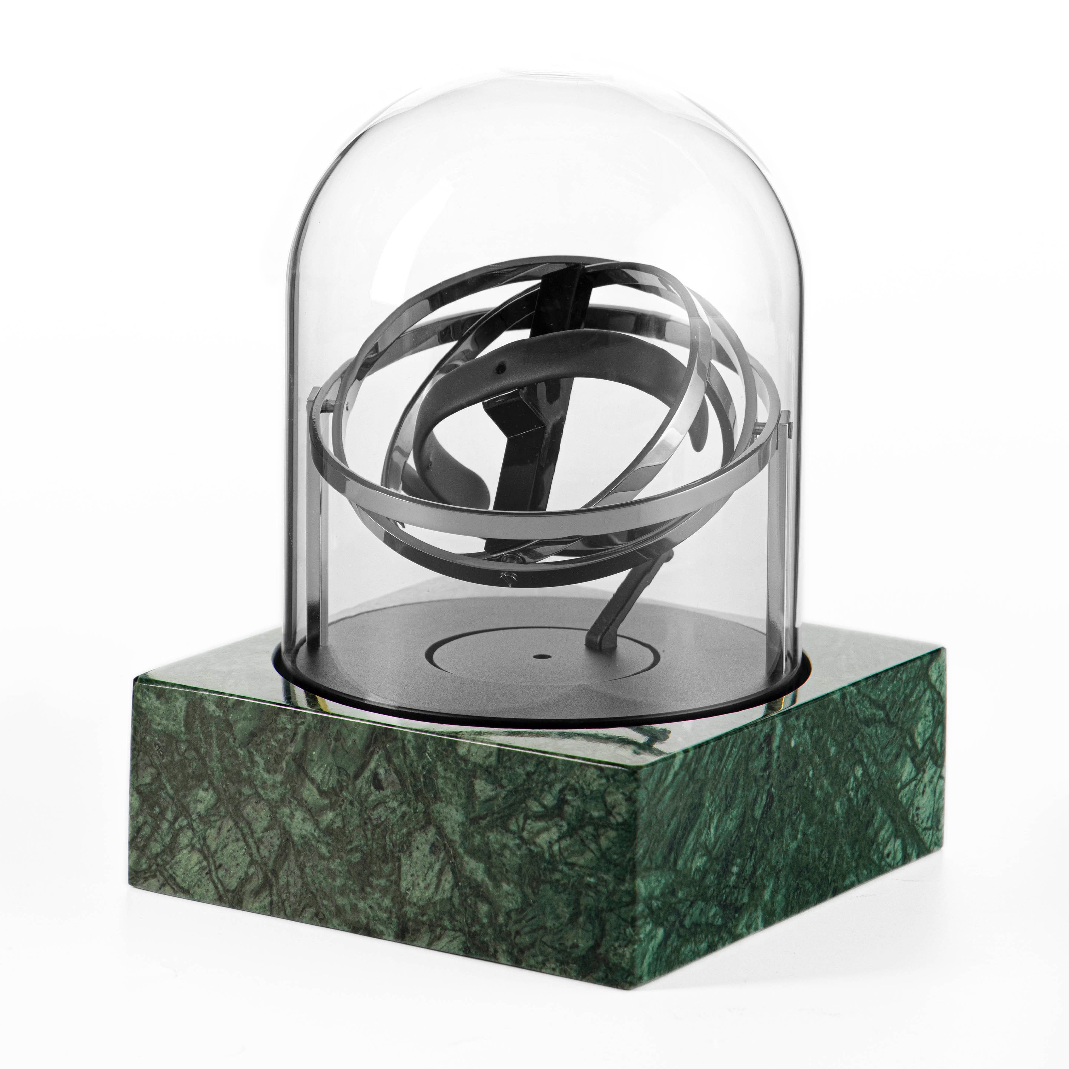 Single Watch Winder - Astronomia X1 Silver - Green Marble Edition