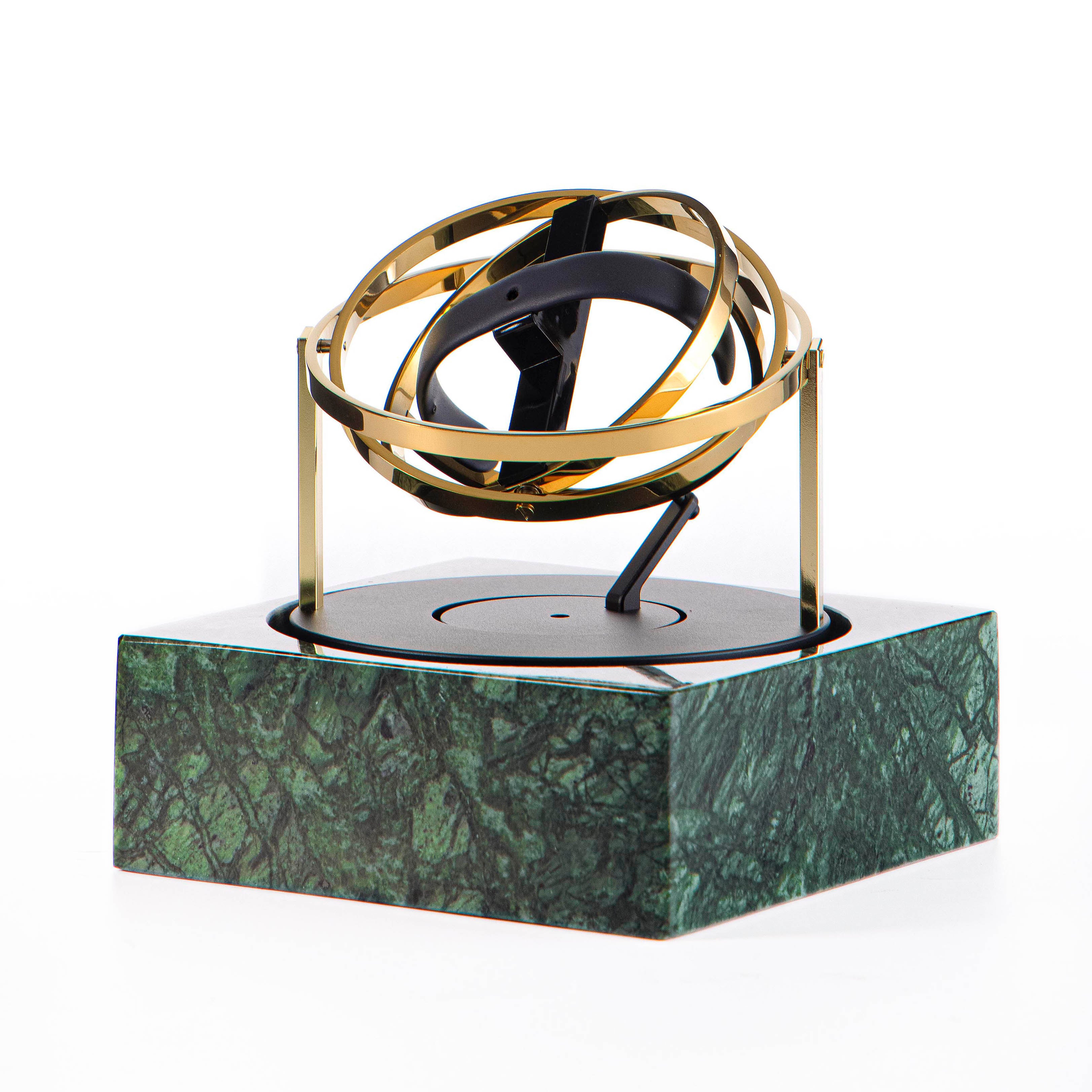 Single Watch Winder - Astronomia X1 Silver - Green Marble Edition