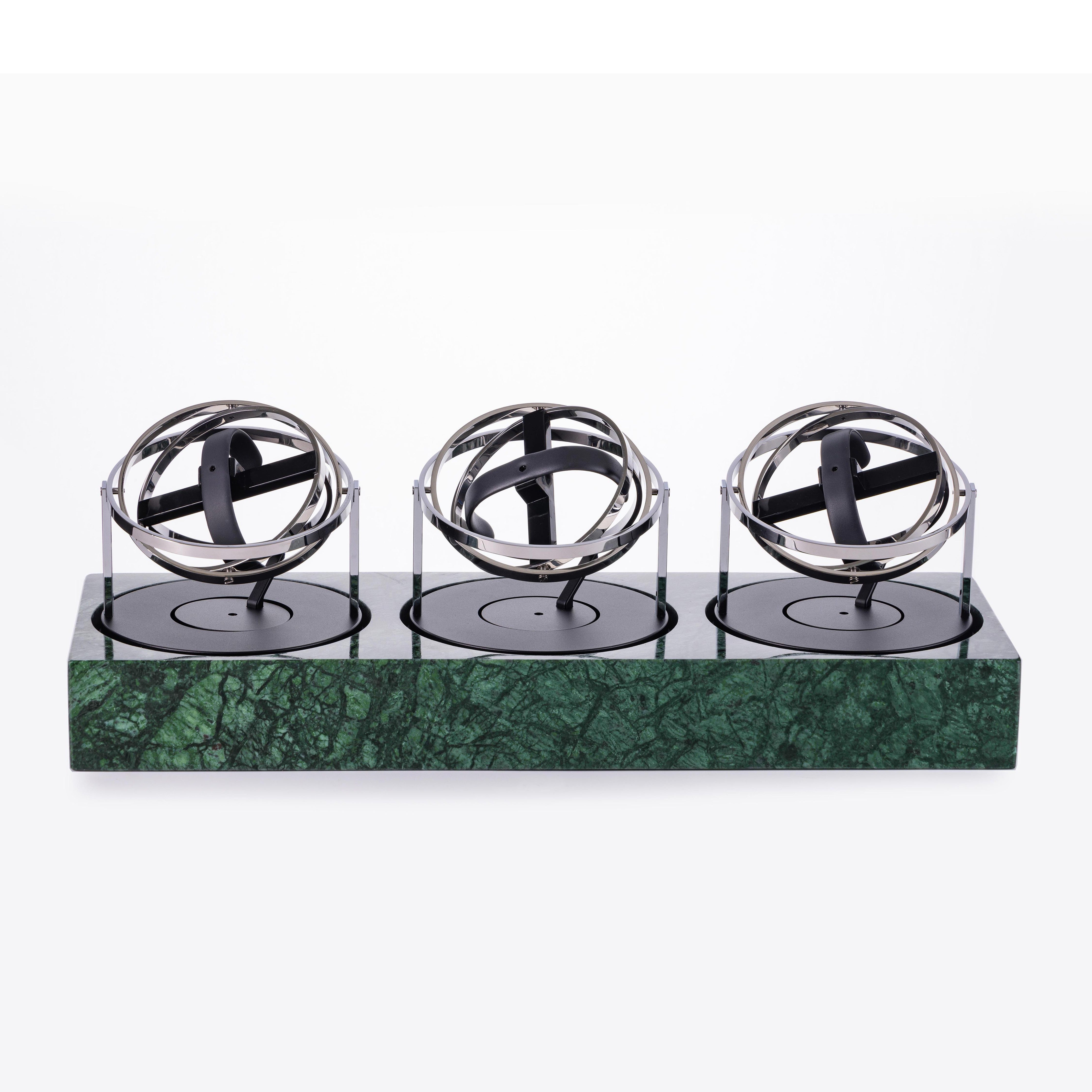 Triple Watch Winder - Astronomia X1 Gold - Green Marble Edition