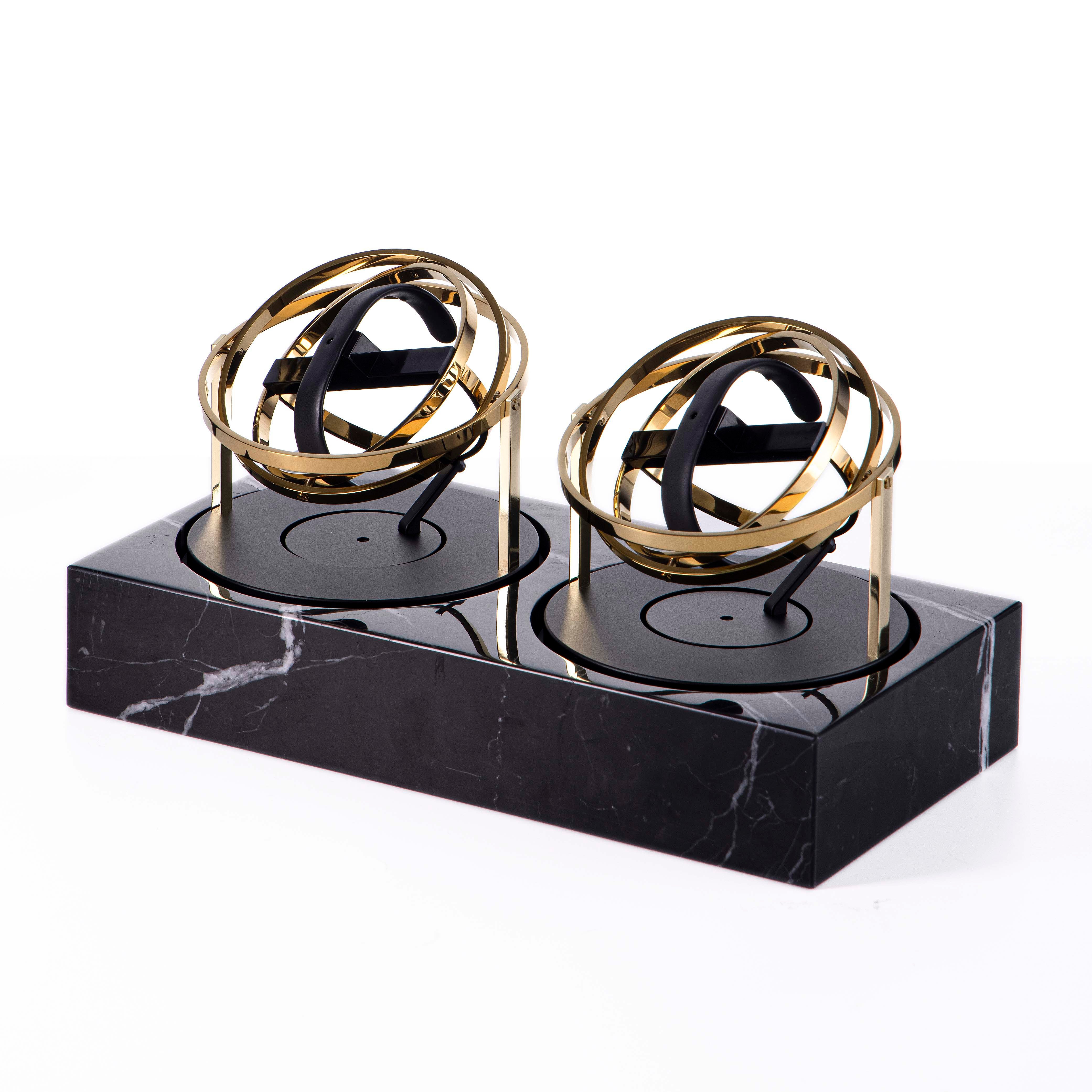 Double Watch Winder - Astronomia X1 Silver - Black Marble Edition