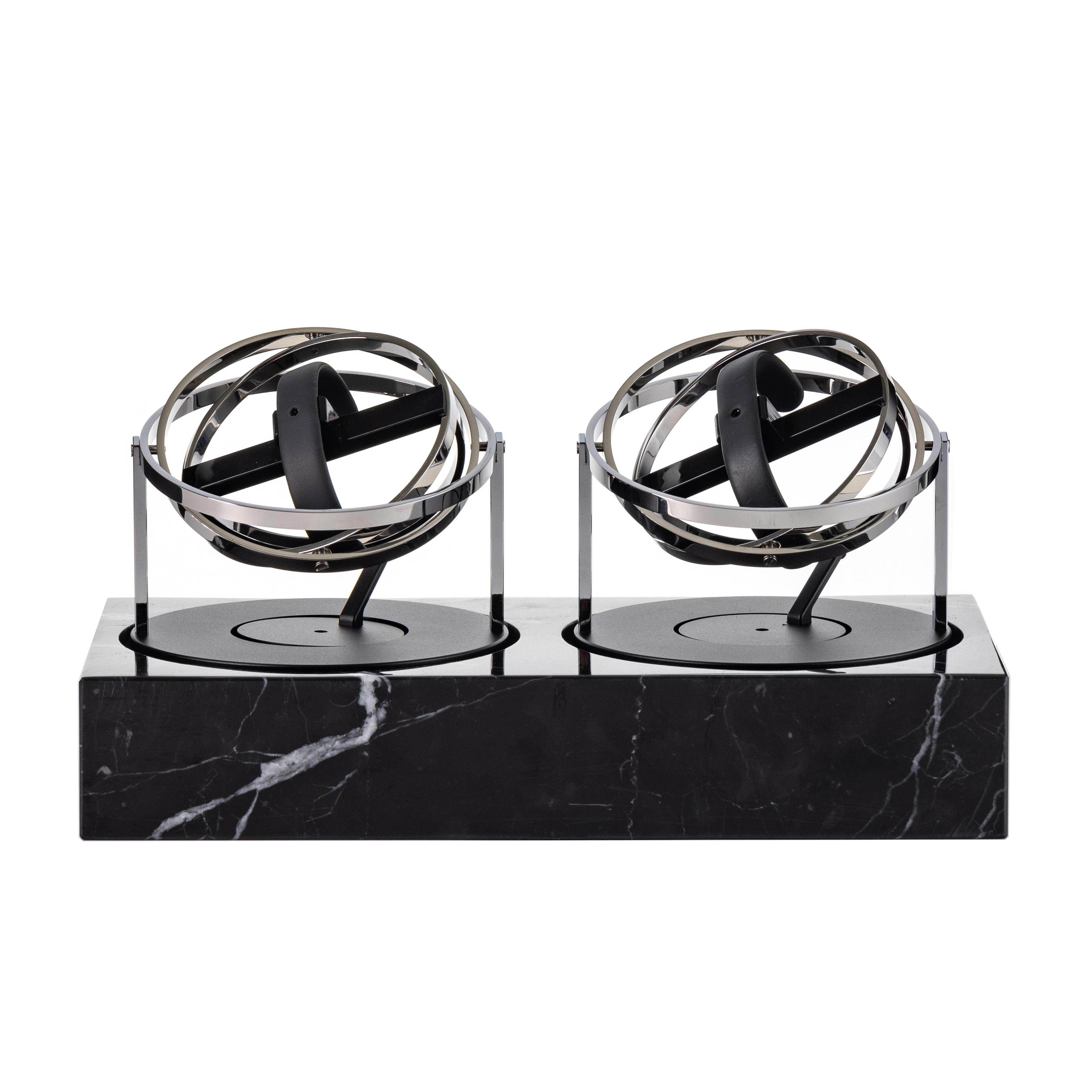 Double Watch Winder - Astronomia X1 Silver - Black Marble Edition