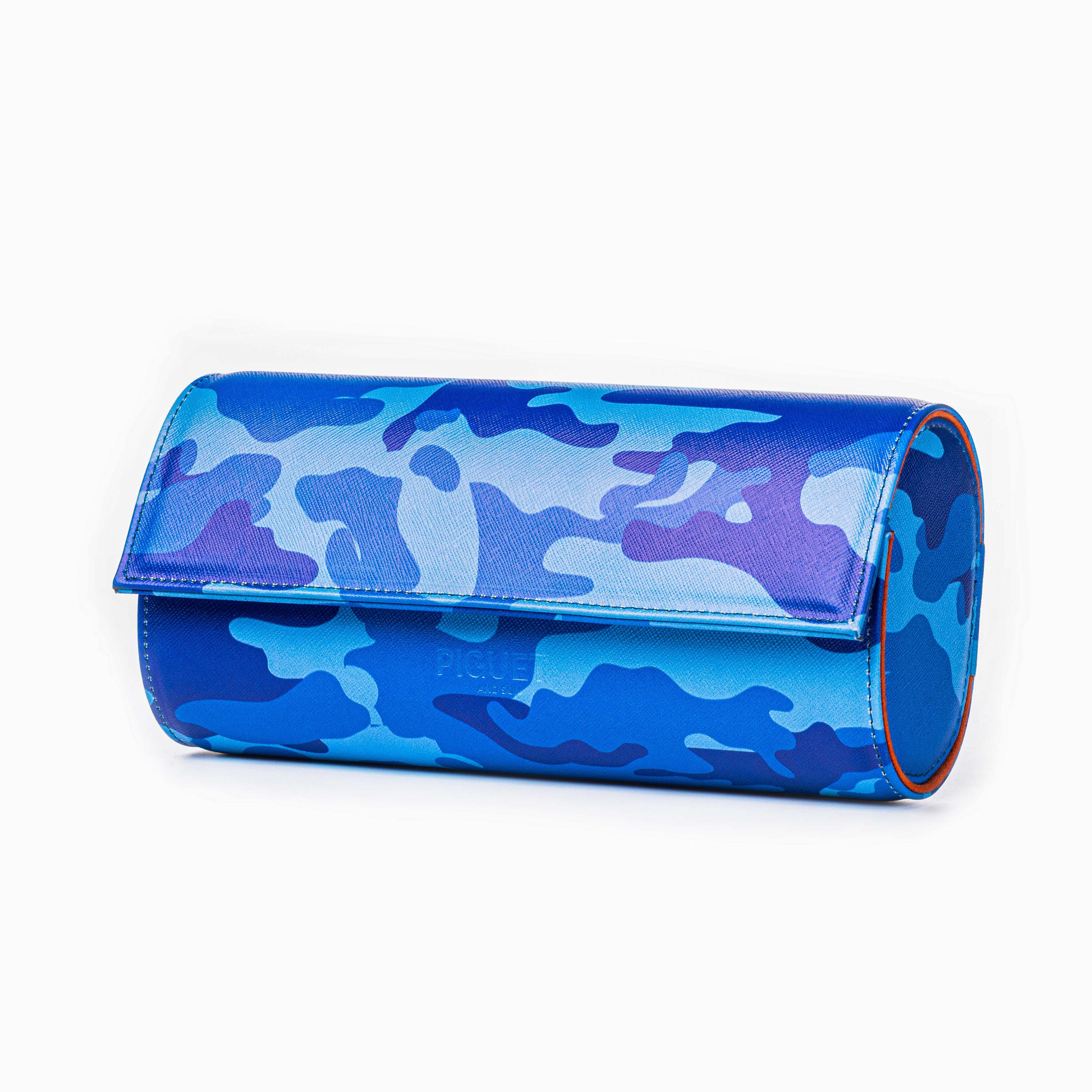 Blue Camo Watch Roll - Three Watches