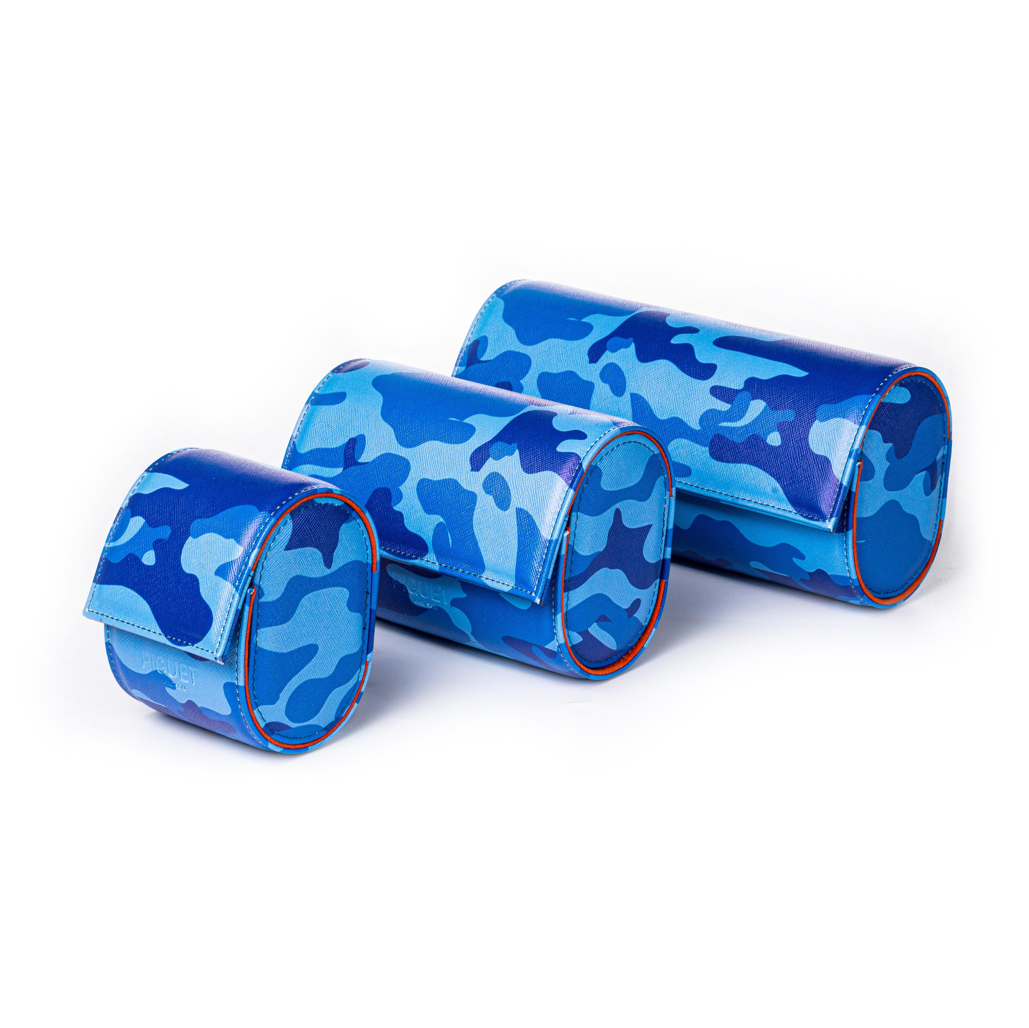 Blue Camo Watch Roll - Two Watches