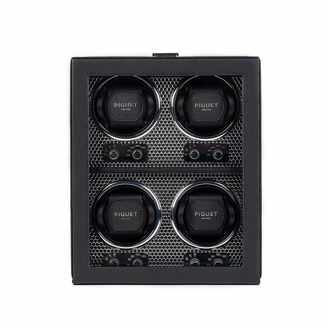 Quad Watch Winder Racing Silver Edition