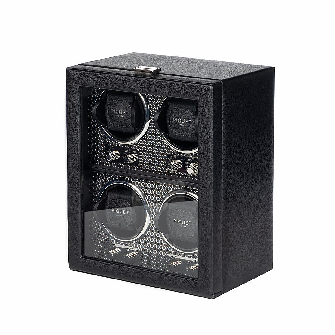 Quad Watch Winder Racing Silver Edition