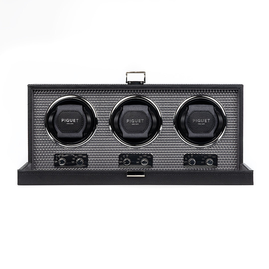 Triple Watch Winder - Racing Silver Edition