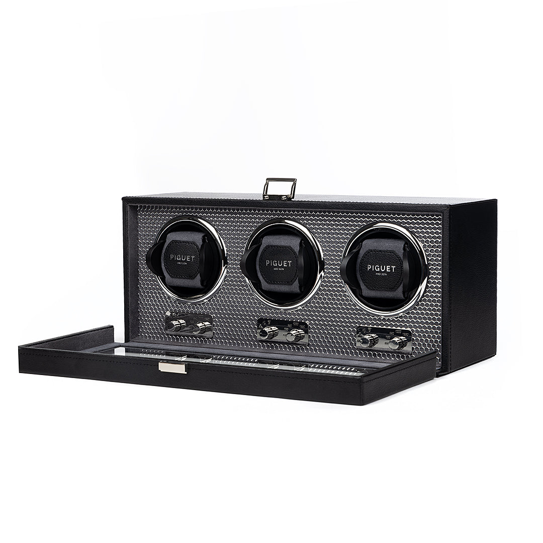 Triple Watch Winder - Racing Silver Edition